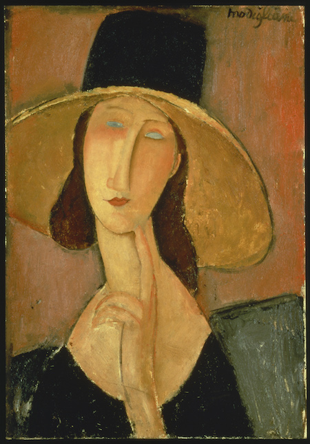 Image ID: 7954 Artist: Modigliani, Amadeo,1884-1920 Imagetitle: Portrait of Jeanne Hebuterne in a large hat. 1917 Dimensions: 55 x 38 cm Location: Christie's Images Ltd Photo: © Christie's Images Ltd - ARTOTHEK