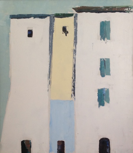 Sante Monachesi, Case a sassoferrato, 1960, 81x70, olio su tela
