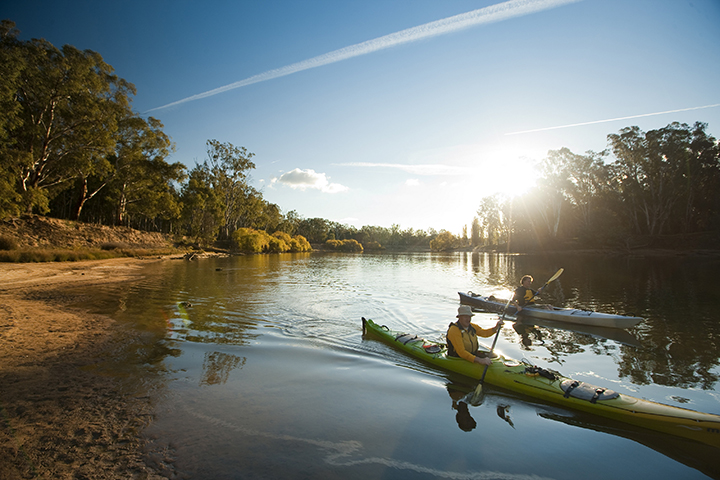 Kayaking on the Murray River